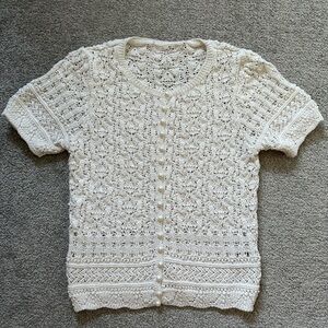 Zara White Crochet top